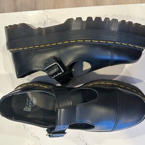 Doc Marten Bethan Polished Smooth Leather Platform Shoes